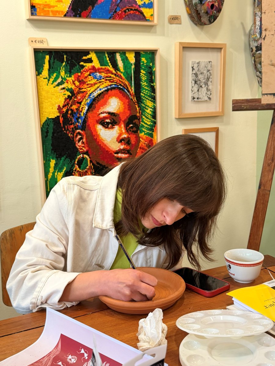 Bringing a raw terracotta dish to life with paint